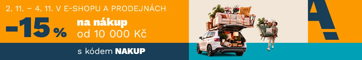 15 % na nákup od 10000,- / 400€ 2-4-11-2026