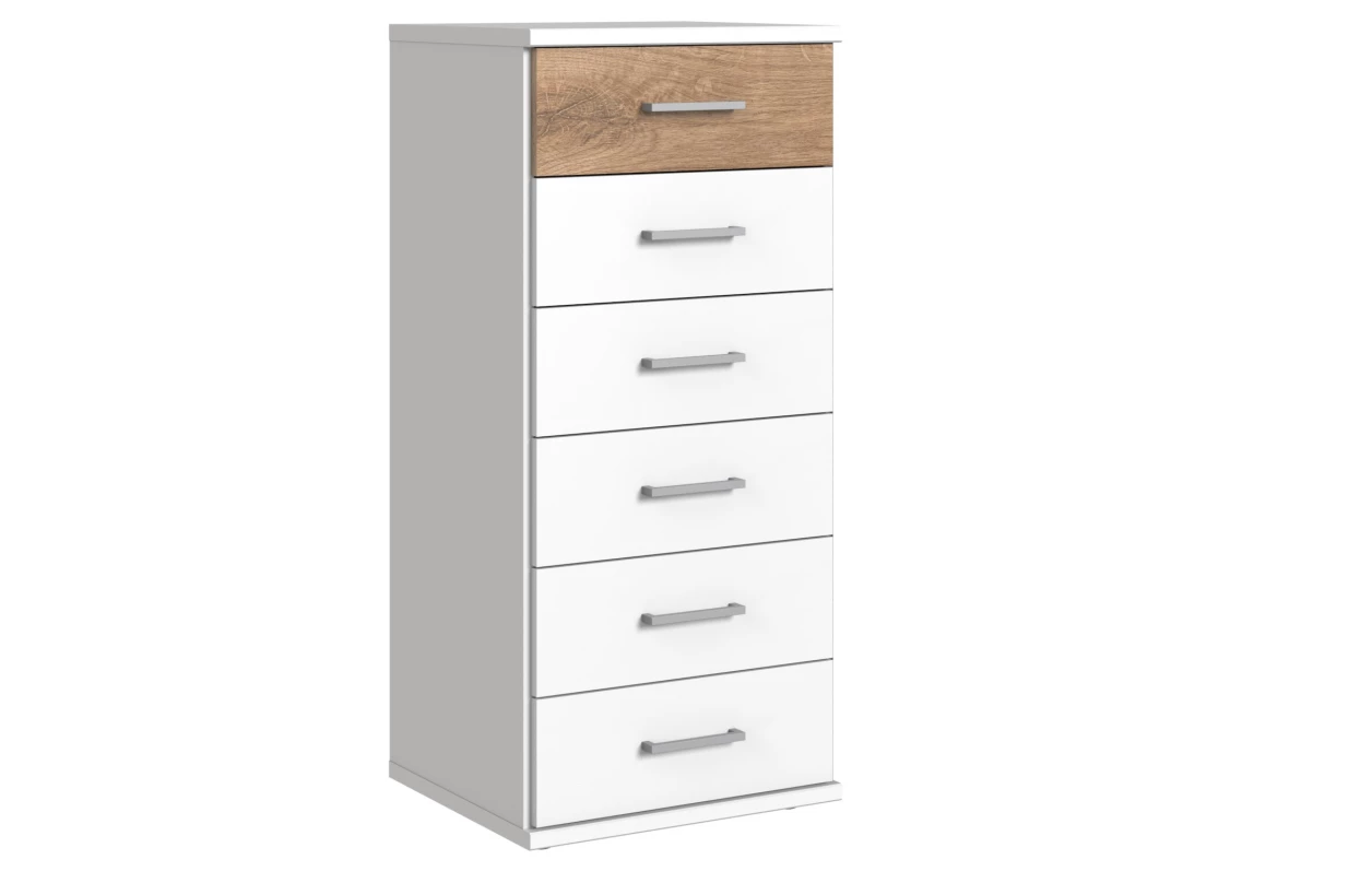Šatní skříň bez zrcadla Click, 91 cm, bílá/prkenný dub 20