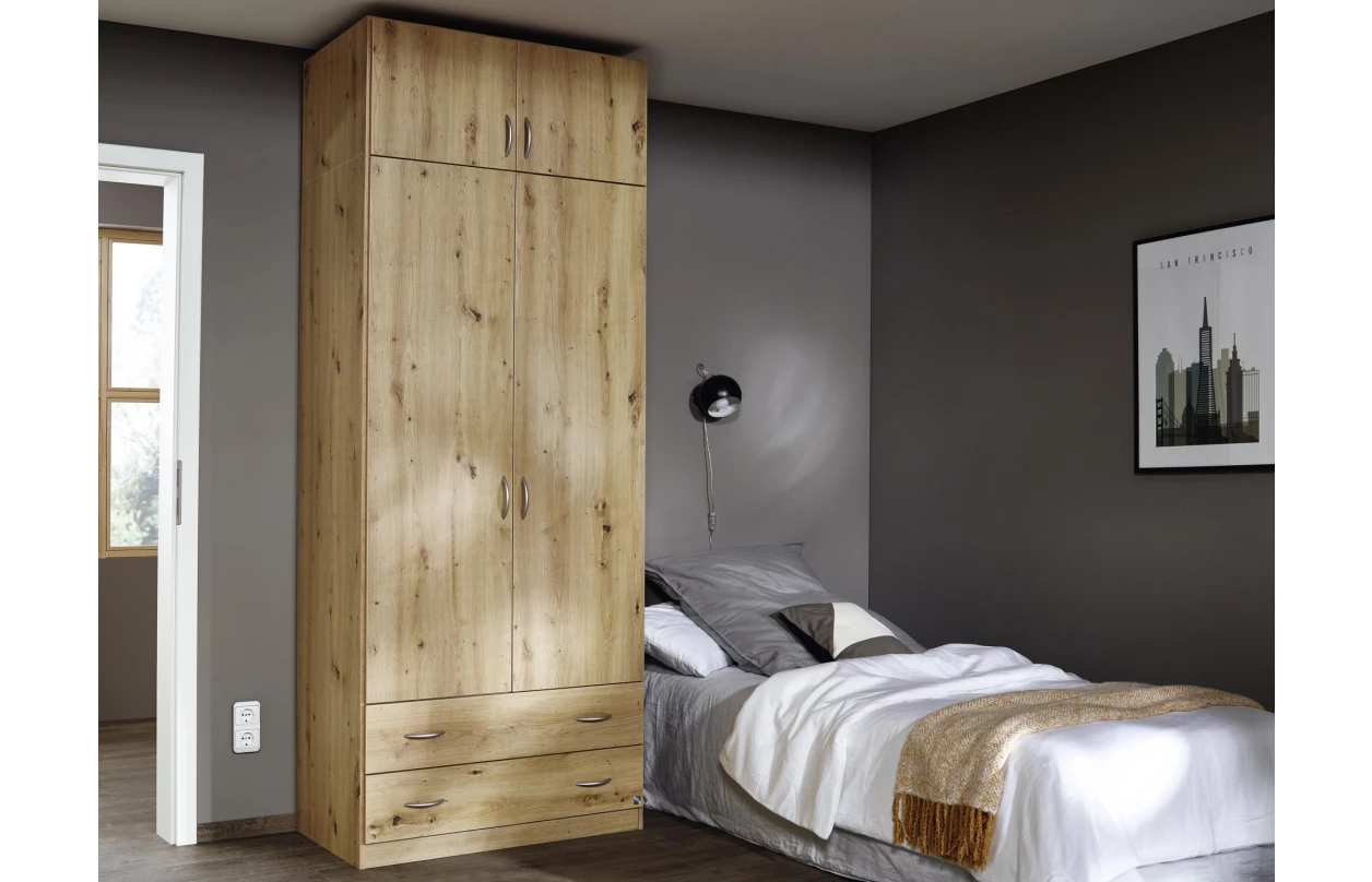 Šatní skříň Case, 136 cm, dub sonoma 14