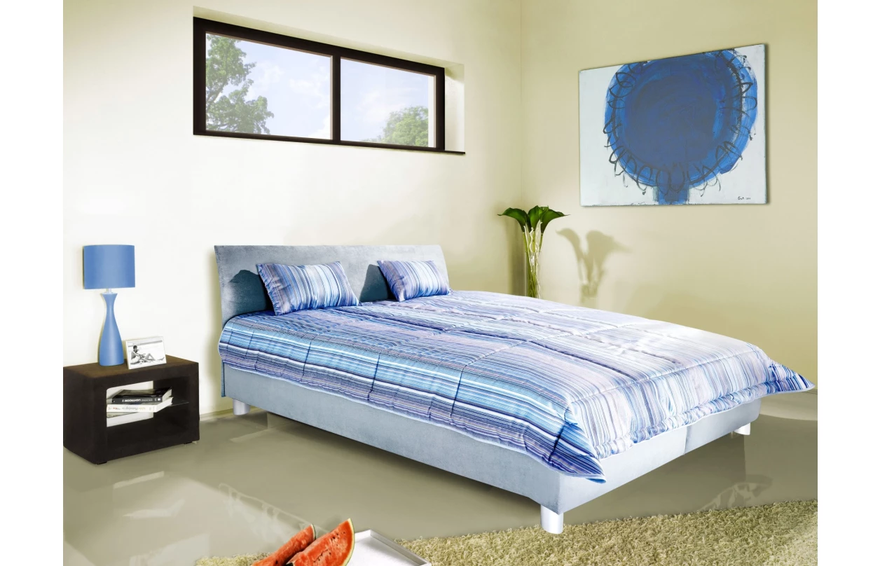Postel Bali 160x200 cm, světle šedá látka 2