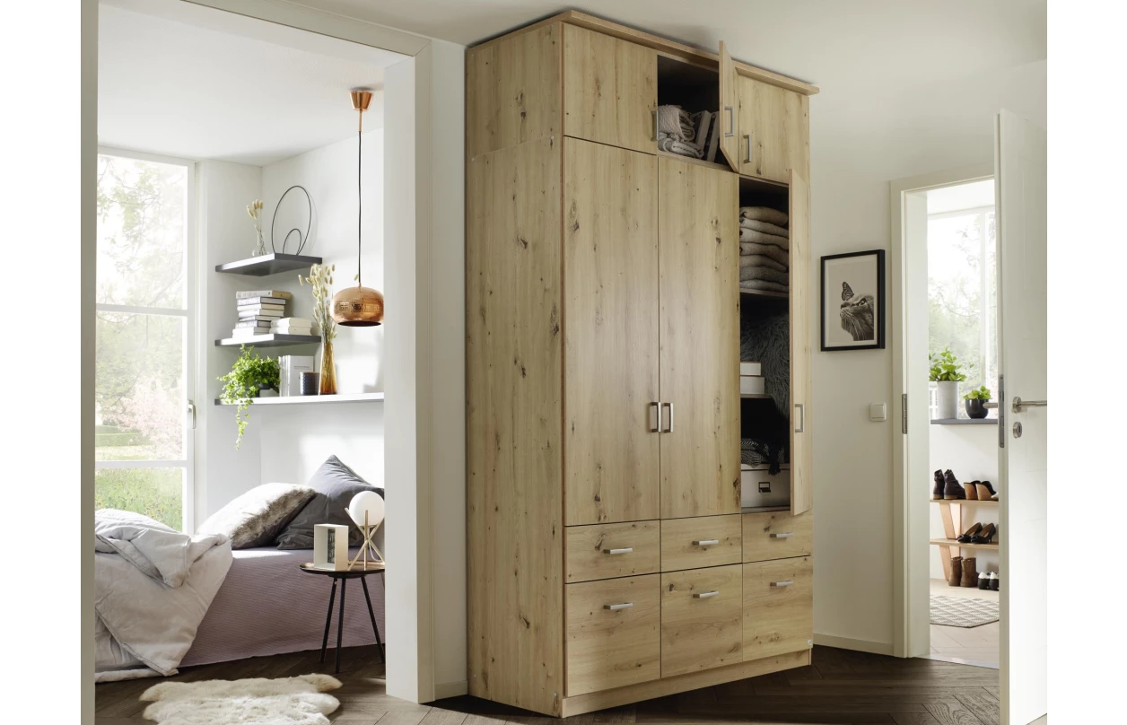 Skříňový nástavec Bremen, 91 cm, dub artisan/tmavě šedý 14