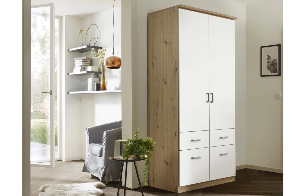 Skříňový nástavec Bremen, 91 cm, dub artisan/tmavě šedý 16