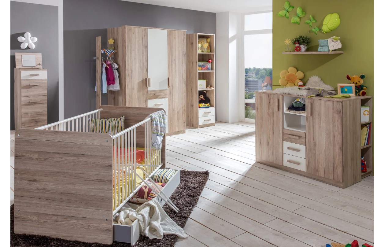 Úložný kontejner na kolečkách Cariba, dub san remo/grafit 18
