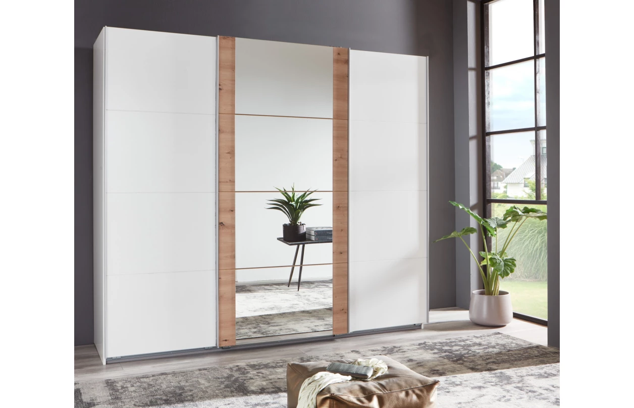 Šatní skříň Bern, šířka 225 cm/výška 208 cm, bílá 5