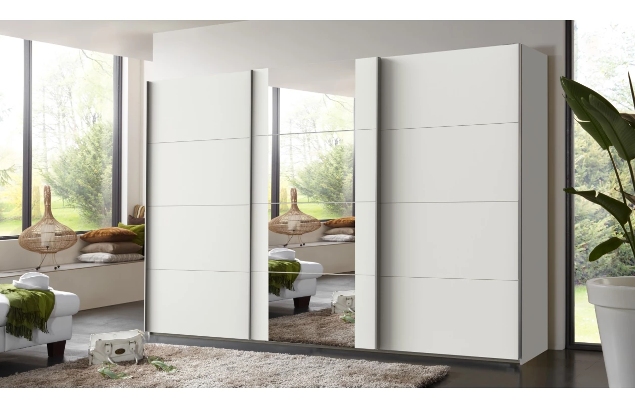 Šatní skříň Bern, šířka 225 cm/výška 208 cm, bílá 10