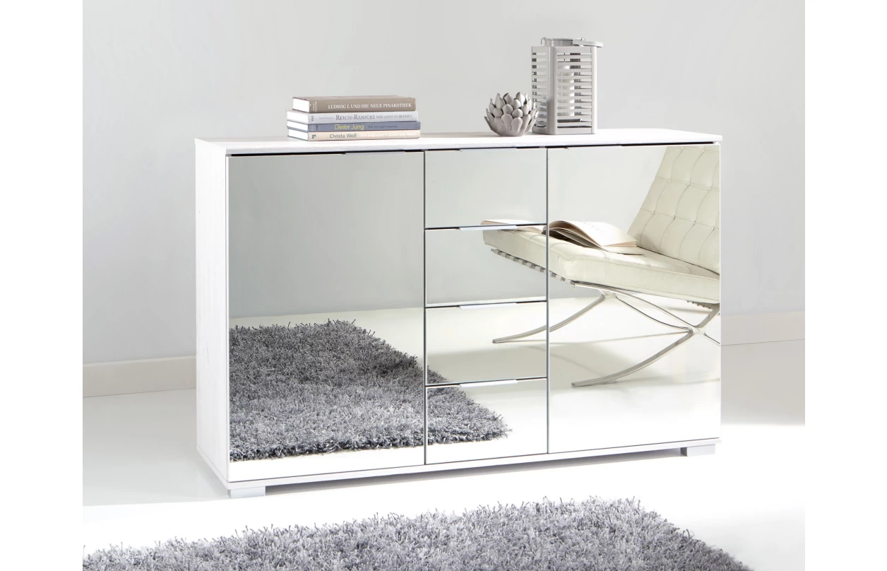 Skříňka s 5 zásuvkami Easy Plus, 49 cm, dub sonoma/bílé sklo 26