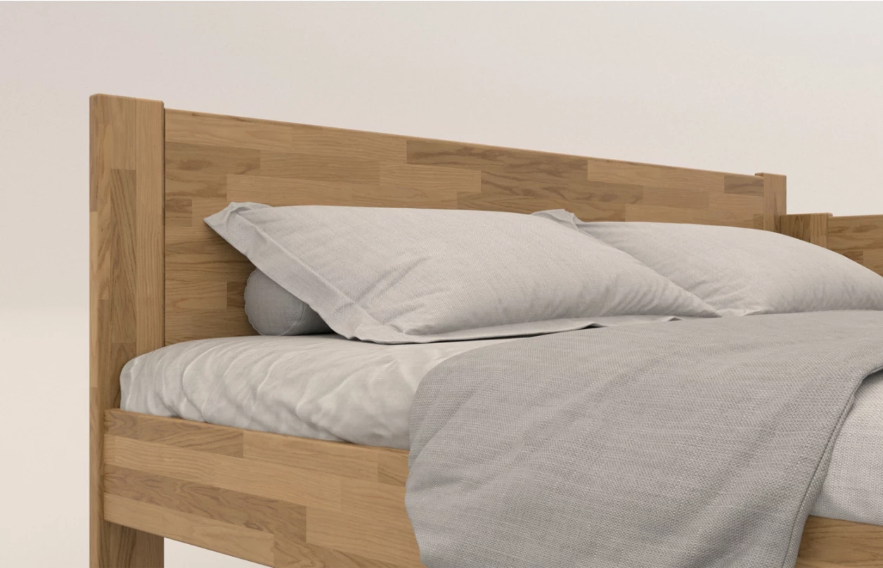 Rohová postel se zástěnou vpravo Fava P 180x200 cm, přírodní buk 3