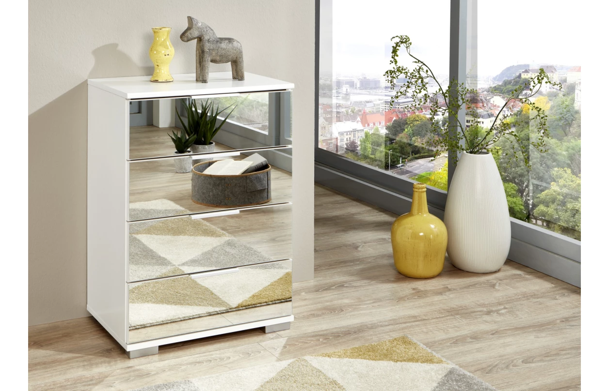 Skříňka s 5 zásuvkami Easy Plus, 49 cm, dub sonoma/zrcadlo 27
