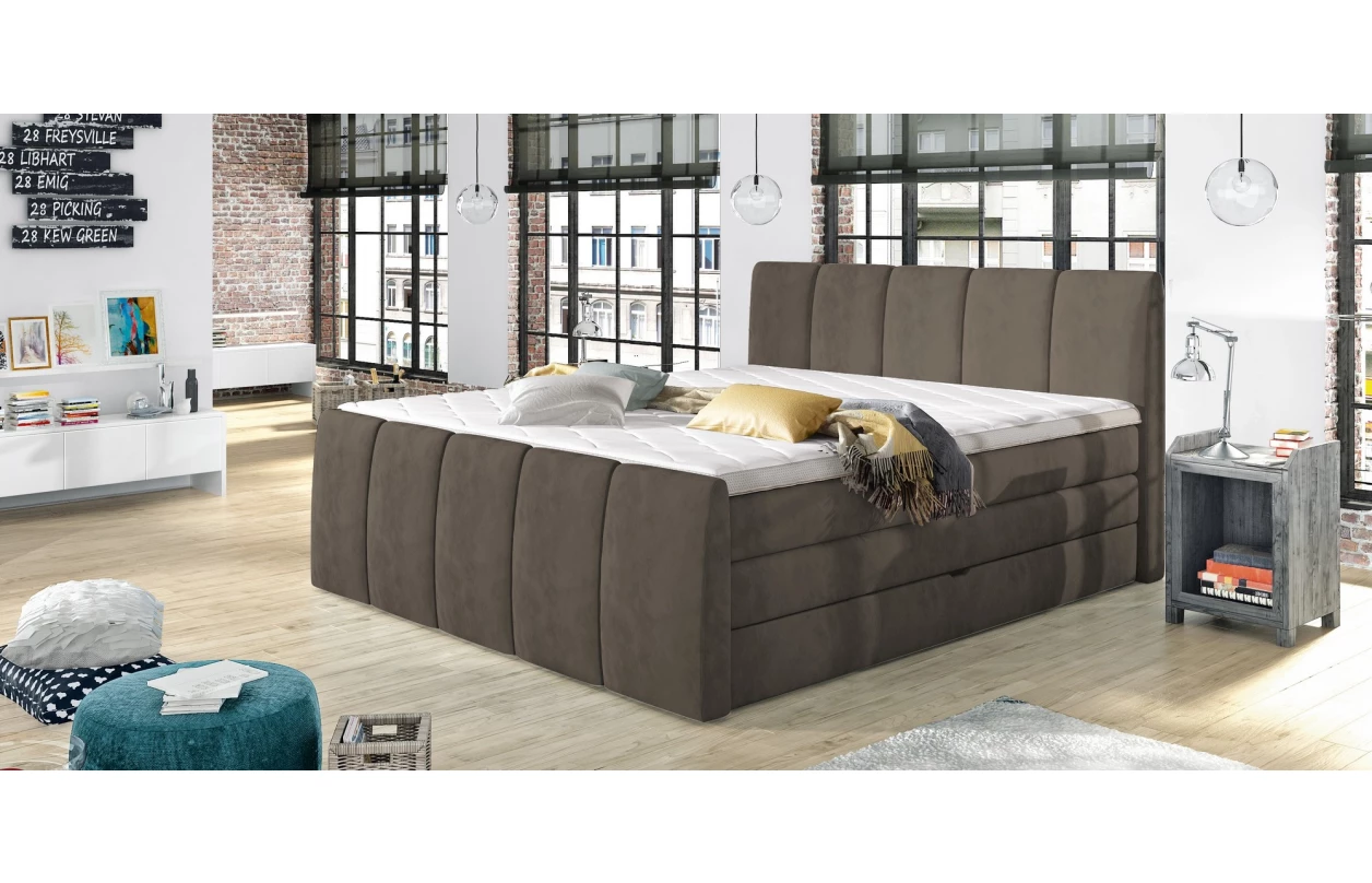 Postel boxspring Fresco 180x200 cm, červená látka 2