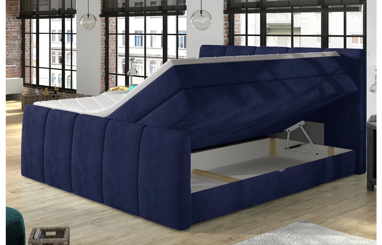 Postel boxspring Fresco 180x200 cm, světle hnědá látka 10