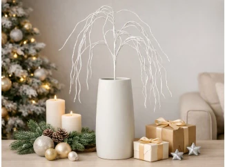Umělá květina Zasněžená větev 125 cm, bílá