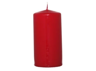 Válcová svíčka červená, 12 cm