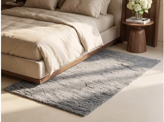 Koberec Bobs 80x150 cm, šedá imitace králičí kožešiny