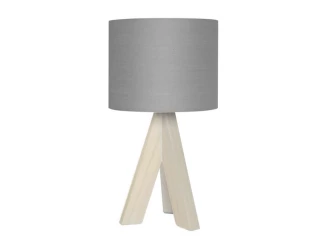 Stolní lampa Ging, šedá látka