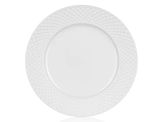 Dezertní talíř Diamond Line, bílý s reliéfem