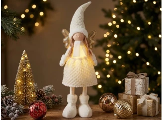 Vánoční dekorace LED Stojící anděl 55 cm, mix