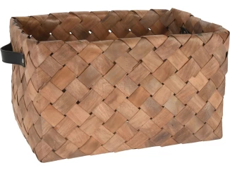 Úložný košík borovicové dřevo, 39x19  cm