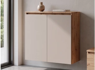 Nástěnná skříňka Asko Living, 75 cm, dub artisan/béžová kašmír