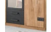 Šatní skříň se zrcadlem Cork, 135 cm, prkenný dub/grafit