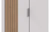 Šatní skříň Lübeck, 135 cm, bílá/dub artisan/optika lamel