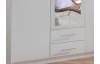 Šatní skříň se zrcadlem Cliff, 135 cm, bílá