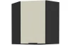 Horní rohová kuchyňská skříňka Arona, 60/60 cm, kašmírová/černá