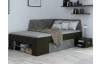 Úložná postel se zástěnou Junior 120x200 cm, černá/tmavý beton