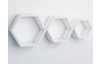 Sada 3 poliček Hexagon, bílé