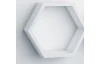 Sada 3 poliček Hexagon, bílé