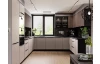 Dolní rohová kuchyňská skříňka Arona, 90/90 cm, kašmírová/černá