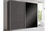Šatní skříň Easy Plus, 225 cm, grafit/černé sklo