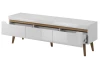 Široká TV skříňka Nordi, 160 cm, dub riviera/bílá lesk