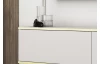 Závěsná TV skříňka Orfeo, 135 cm, bílá/zlatá