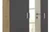 Šatní skříň se zrcadlem Bremen, 136 cm, dub artisan/tmavě šedá