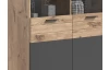 Skříňka s prosklením Mason, dub/šedá
