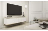 Závěsná TV skříňka Orfeo, 135 cm, bílá struktura/zlatá