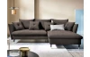 Rohová sedací souprava Glam, hnědá látka, pravý roh