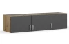 Skříňový nástavec Bremen, 136 cm, dub artisan/tmavě šedý