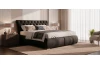 Postel boxspring Agnes 180x200 cm, leskle černá látka