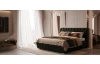 Postel boxspring Agnes 180x200 cm, leskle černá látka