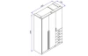 Šatní skříň se zásuvkami Marc, 136 cm, ořech/béžová kašmír