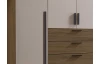 Šatní skříň se zásuvkami Marc, 181 cm, ořech/béžová kašmír