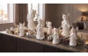 Dekorační soška (mix) Stojící anděl, bílý porcelán