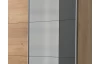 Šatní skříň se zrcadlem Emden, 135 cm, prkenný dub/grafit