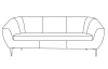 Trojmístná pohovka Olivio, světle hnědá sametová látka