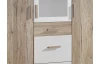 Šatní skříň se zrcadlem Cariba, 135 cm, dub san remo/bílá