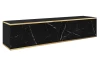 Závěsná TV skříňka Orfeo, 135 cm, imitace mramoru/zlatá