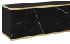 Závěsná TV skříňka Orfeo, 135 cm, imitace mramoru/zlatá