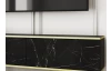Závěsná TV skříňka Orfeo, 135 cm, imitace mramoru/zlatá