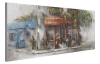 Ručně malovaný obraz Domek 150x50 cm, výrazná struktura